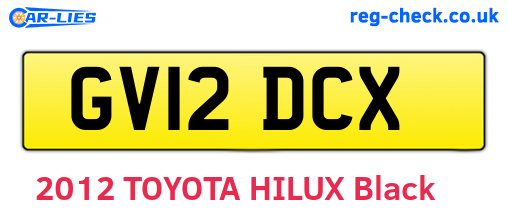 GV12DCX are the vehicle registration plates.