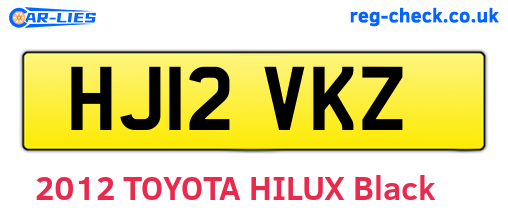 HJ12VKZ are the vehicle registration plates.