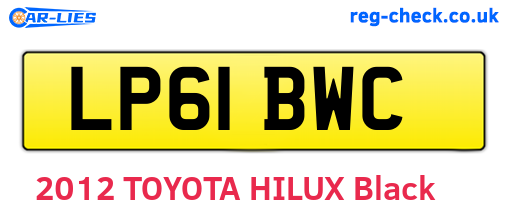 LP61BWC are the vehicle registration plates.