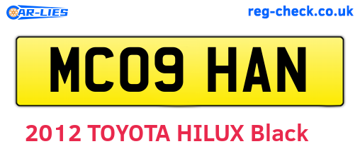 MC09HAN are the vehicle registration plates.