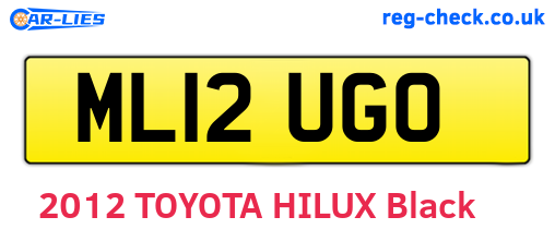 ML12UGO are the vehicle registration plates.