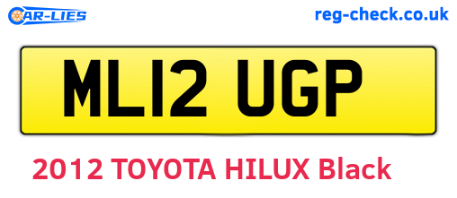 ML12UGP are the vehicle registration plates.