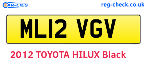 ML12VGV are the vehicle registration plates.