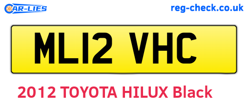 ML12VHC are the vehicle registration plates.