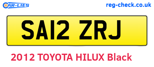 SA12ZRJ are the vehicle registration plates.