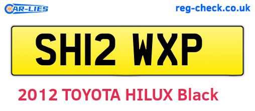 SH12WXP are the vehicle registration plates.
