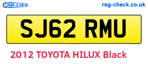 SJ62RMU are the vehicle registration plates.