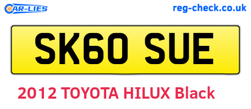 SK60SUE are the vehicle registration plates.
