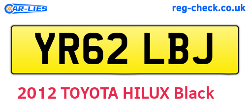 YR62LBJ are the vehicle registration plates.