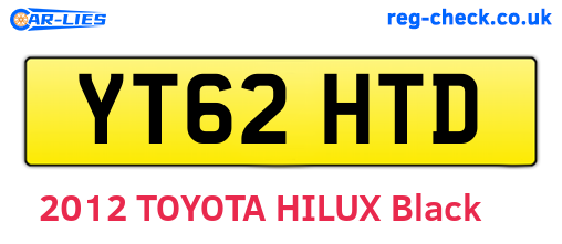 YT62HTD are the vehicle registration plates.