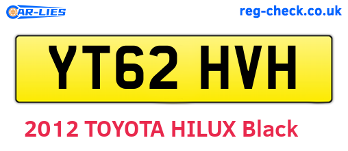 YT62HVH are the vehicle registration plates.