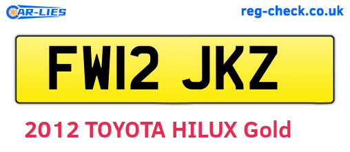 FW12JKZ are the vehicle registration plates.