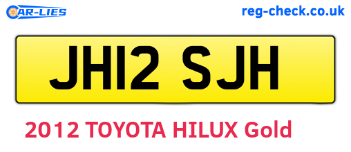 JH12SJH are the vehicle registration plates.
