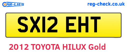 SX12EHT are the vehicle registration plates.