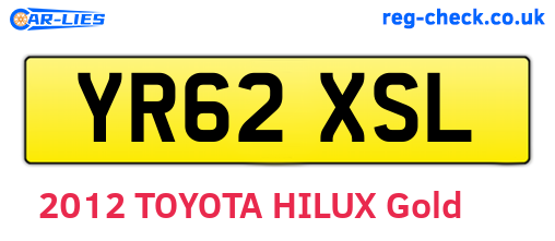 YR62XSL are the vehicle registration plates.
