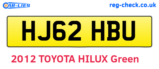 HJ62HBU are the vehicle registration plates.