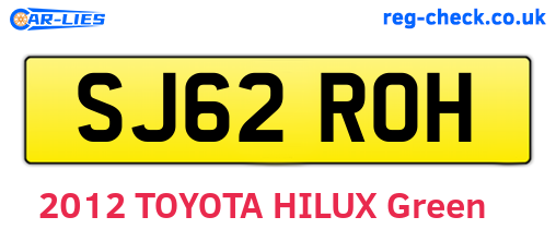 SJ62ROH are the vehicle registration plates.