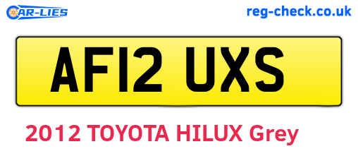 AF12UXS are the vehicle registration plates.