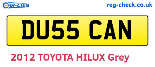 DU55CAN are the vehicle registration plates.