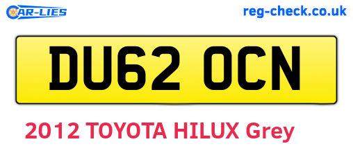DU62OCN are the vehicle registration plates.