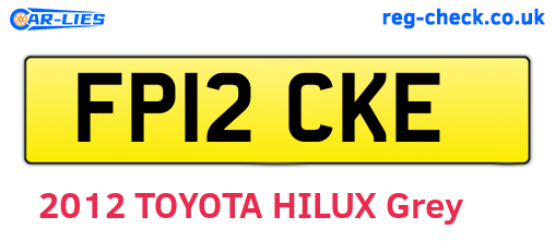 FP12CKE are the vehicle registration plates.