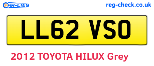 LL62VSO are the vehicle registration plates.