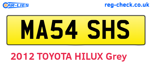 MA54SHS are the vehicle registration plates.