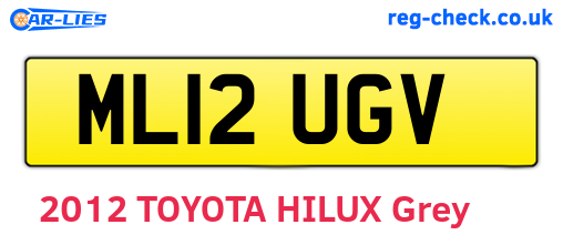 ML12UGV are the vehicle registration plates.