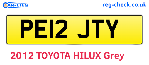 PE12JTY are the vehicle registration plates.