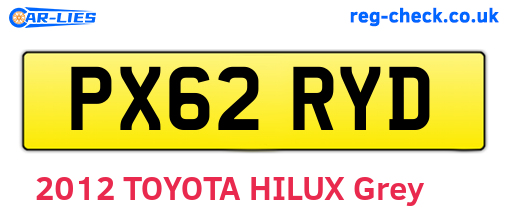 PX62RYD are the vehicle registration plates.