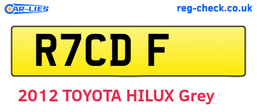 R7CDF are the vehicle registration plates.