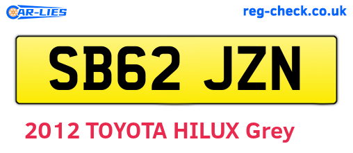 SB62JZN are the vehicle registration plates.
