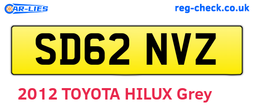 SD62NVZ are the vehicle registration plates.