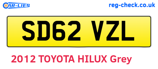 SD62VZL are the vehicle registration plates.