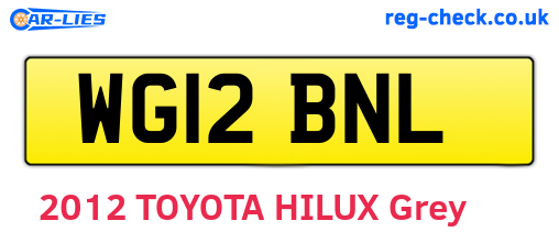 WG12BNL are the vehicle registration plates.