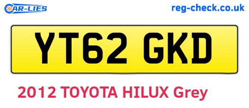 YT62GKD are the vehicle registration plates.