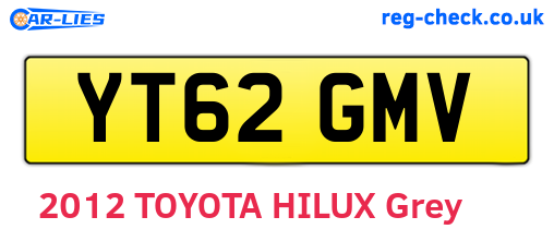 YT62GMV are the vehicle registration plates.