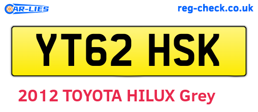 YT62HSK are the vehicle registration plates.