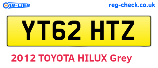 YT62HTZ are the vehicle registration plates.