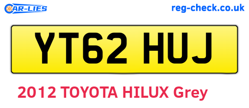 YT62HUJ are the vehicle registration plates.