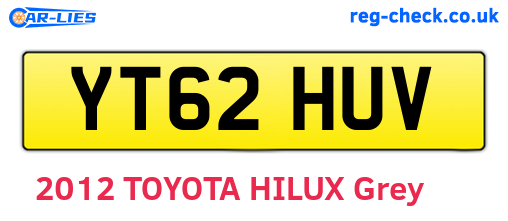 YT62HUV are the vehicle registration plates.
