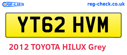 YT62HVM are the vehicle registration plates.