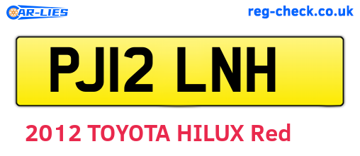 PJ12LNH are the vehicle registration plates.