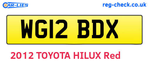 WG12BDX are the vehicle registration plates.