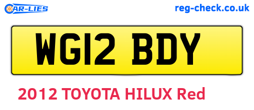 WG12BDY are the vehicle registration plates.