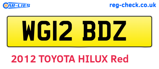 WG12BDZ are the vehicle registration plates.