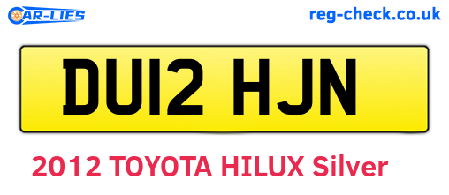 DU12HJN are the vehicle registration plates.