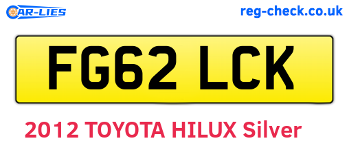 FG62LCK are the vehicle registration plates.