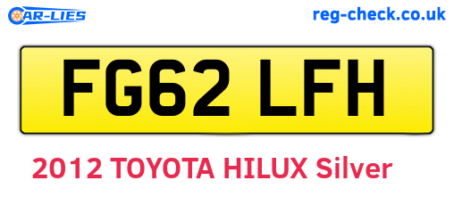 FG62LFH are the vehicle registration plates.
