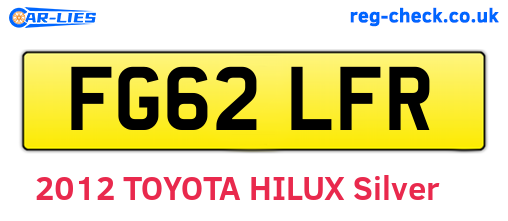 FG62LFR are the vehicle registration plates.